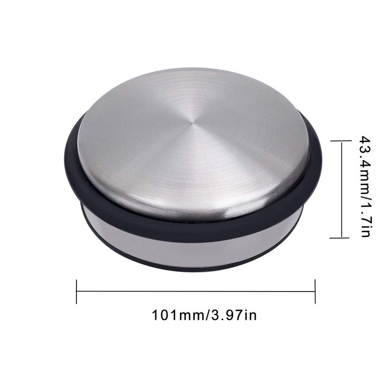 KINJOEK 2 Packs Heavy Duty No Drill Door Stopper, Stainless Steel Door Stop, Surrounded with Protective Rubber Bands Anti-Slip Door Wedge for Office, Home, Garage, Laundry Door - Image 2